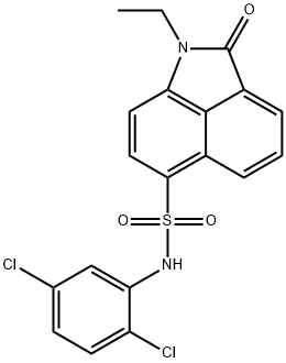 N-(2,5-dichlorophenyl)-1-ethyl-2-oxo-1,2-dihydrobenzo[cd]indole-6-sulfonamide Struktur