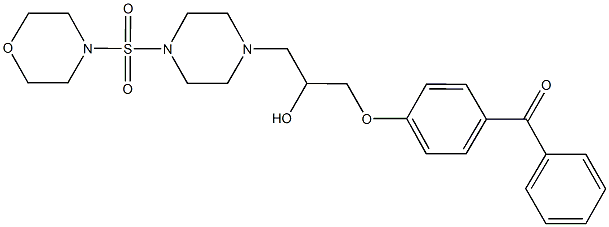 (4-{2-hydroxy-3-[4-(4-morpholinylsulfonyl)-1-piperazinyl]propoxy}phenyl)(phenyl)methanone Struktur