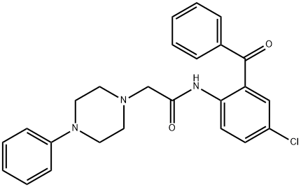 N-(2-benzoyl-4-chlorophenyl)-2-(4-phenylpiperazin-1-yl)acetamide Struktur