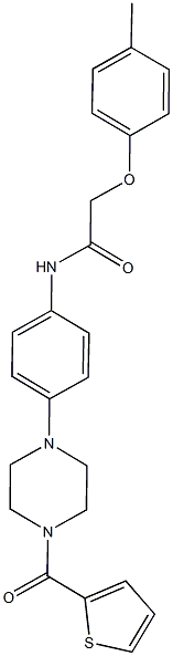 2-(4-methylphenoxy)-N-{4-[4-(2-thienylcarbonyl)-1-piperazinyl]phenyl}acetamide Struktur