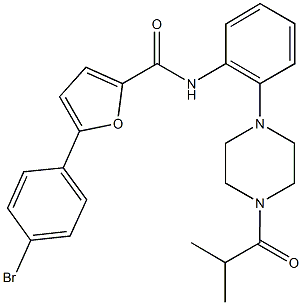 5-(4-bromophenyl)-N-[2-(4-isobutyryl-1-piperazinyl)phenyl]-2-furamide Struktur
