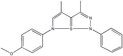 6-(4-methoxyphenyl)-3,4-dimethyl-1-phenyl-1,6-dihydro-7lambda~4~-isothiazolo[5,1-e][1,2,3]thiadiazole Struktur