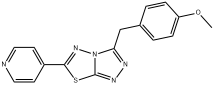 methyl 4-{[6-(4-pyridinyl)[1,2,4]triazolo[3,4-b][1,3,4]thiadiazol-3-yl]methyl}phenyl ether Struktur