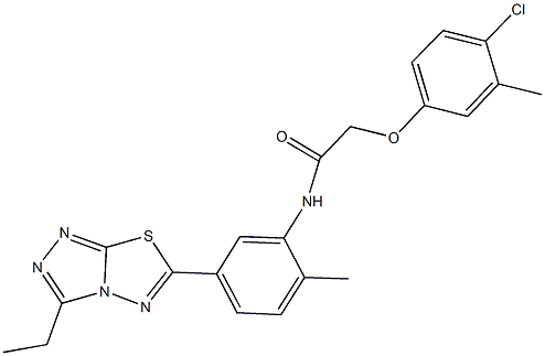 2-(4-chloro-3-methylphenoxy)-N-[5-(3-ethyl[1,2,4]triazolo[3,4-b][1,3,4]thiadiazol-6-yl)-2-methylphenyl]acetamide Struktur