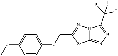 6-[(4-methoxyphenoxy)methyl]-3-(trifluoromethyl)[1,2,4]triazolo[3,4-b][1,3,4]thiadiazole Struktur