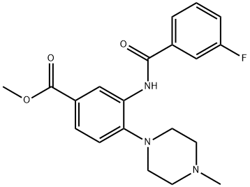 methyl 3-[(3-fluorobenzoyl)amino]-4-(4-methyl-1-piperazinyl)benzoate Structure