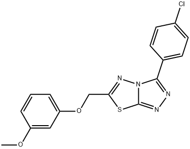 3-(4-chlorophenyl)-6-[(3-methoxyphenoxy)methyl][1,2,4]triazolo[3,4-b][1,3,4]thiadiazole Struktur