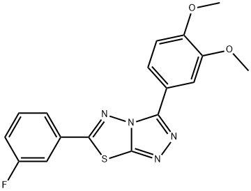 3-(3,4-dimethoxyphenyl)-6-(3-fluorophenyl)[1,2,4]triazolo[3,4-b][1,3,4]thiadiazole Struktur