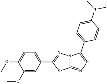 4-[6-(3,4-dimethoxyphenyl)[1,2,4]triazolo[3,4-b][1,3,4]thiadiazol-3-yl]-N,N-dimethylaniline Structure