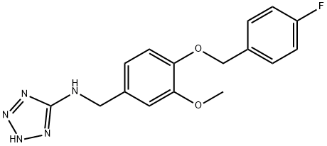 N-{4-[(4-fluorobenzyl)oxy]-3-methoxybenzyl}-N-(2H-tetraazol-5-yl)amine Structure