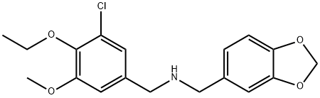 N-(1,3-benzodioxol-5-ylmethyl)-N-(3-chloro-4-ethoxy-5-methoxybenzyl)amine Struktur