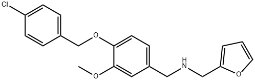 N-{4-[(4-chlorobenzyl)oxy]-3-methoxybenzyl}-N-(2-furylmethyl)amine Structure