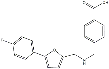 4-[({[5-(4-fluorophenyl)-2-furyl]methyl}amino)methyl]benzoic acid Struktur