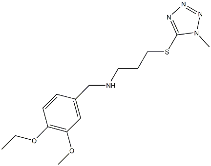 N-(4-ethoxy-3-methoxybenzyl)-N-{3-[(1-methyl-1H-tetraazol-5-yl)sulfanyl]propyl}amine Struktur