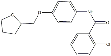 2-chloro-N-[4-(tetrahydro-2-furanylmethoxy)phenyl]benzamide Struktur