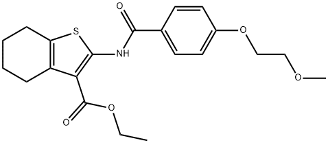 ethyl 2-{[4-(2-methoxyethoxy)benzoyl]amino}-4,5,6,7-tetrahydro-1-benzothiophene-3-carboxylate Struktur