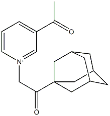 3-acetyl-1-[2-(1-adamantyl)-2-oxoethyl]pyridinium Struktur