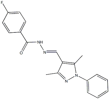 N'-[(3,5-dimethyl-1-phenyl-1H-pyrazol-4-yl)methylene]-4-fluorobenzohydrazide Structure