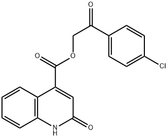 2-(4-chlorophenyl)-2-oxoethyl 2-hydroxy-4-quinolinecarboxylate Struktur