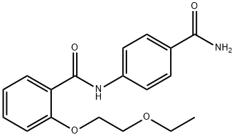 N-[4-(aminocarbonyl)phenyl]-2-(2-ethoxyethoxy)benzamide Struktur