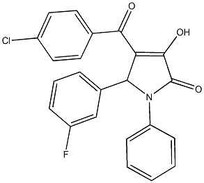 4-(4-chlorobenzoyl)-5-(3-fluorophenyl)-3-hydroxy-1-phenyl-1,5-dihydro-2H-pyrrol-2-one Struktur