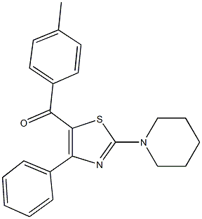 (4-methylphenyl)[4-phenyl-2-(1-piperidinyl)-1,3-thiazol-5-yl]methanone Struktur