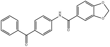 N-(4-benzoylphenyl)-1,3-benzodioxole-5-carboxamide Struktur