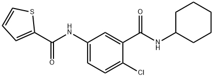 N-{4-chloro-3-[(cyclohexylamino)carbonyl]phenyl}-2-thiophenecarboxamide Struktur