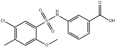 3-{[(5-chloro-2-methoxy-4-methylphenyl)sulfonyl]amino}benzoic acid Struktur