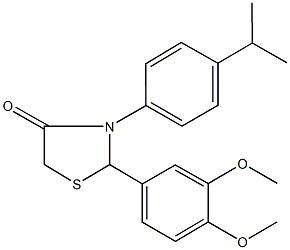 2-(3,4-dimethoxyphenyl)-3-(4-isopropylphenyl)-1,3-thiazolidin-4-one Struktur