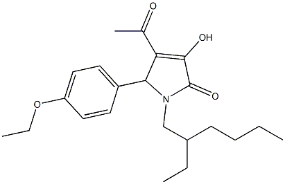 4-acetyl-5-(4-ethoxyphenyl)-1-(2-ethylhexyl)-3-hydroxy-1,5-dihydro-2H-pyrrol-2-one Struktur