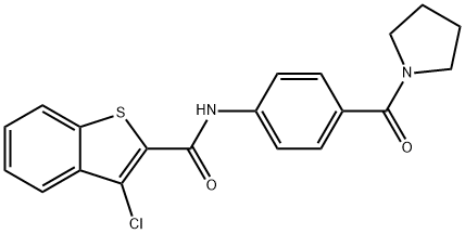 3-chloro-N-[4-(1-pyrrolidinylcarbonyl)phenyl]-1-benzothiophene-2-carboxamide Structure