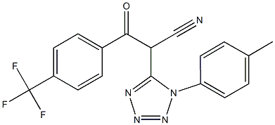 2-[1-(4-methylphenyl)-1H-tetraazol-5-yl]-3-oxo-3-[4-(trifluoromethyl)phenyl]propanenitrile Struktur