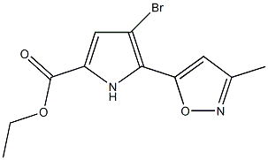 ethyl 4-bromo-5-(3-methyl-5-isoxazolyl)-1H-pyrrole-2-carboxylate Struktur