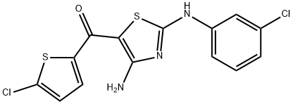 [4-amino-2-(3-chloroanilino)-1,3-thiazol-5-yl](5-chloro-2-thienyl)methanone Struktur
