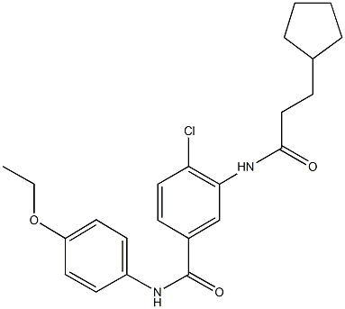 4-chloro-3-[(3-cyclopentylpropanoyl)amino]-N-(4-ethoxyphenyl)benzamide Struktur