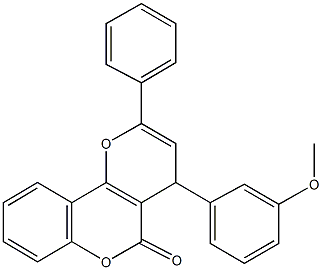 4-(3-methoxyphenyl)-2-phenyl-4H,5H-pyrano[3,2-c]chromen-5-one Struktur