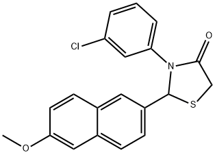 3-(3-chlorophenyl)-2-(6-methoxy-2-naphthyl)-1,3-thiazolidin-4-one Struktur