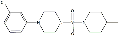 1-(3-chlorophenyl)-4-[(4-methyl-1-piperidinyl)sulfonyl]piperazine Structure