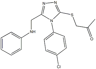 1-{[5-(anilinomethyl)-4-(4-chlorophenyl)-4H-1,2,4-triazol-3-yl]sulfanyl}acetone Struktur