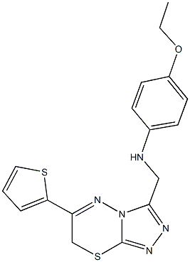 4-ethoxy-N-{[6-(2-thienyl)-7H-[1,2,4]triazolo[3,4-b][1,3,4]thiadiazin-3-yl]methyl}aniline Struktur