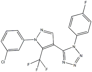 5-[1-(3-chlorophenyl)-5-(trifluoromethyl)-1H-pyrazol-4-yl]-1-(4-fluorophenyl)-1H-tetraazole Struktur