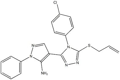 4-[5-(allylthio)-4-(4-chlorophenyl)-4H-1,2,4-triazol-3-yl]-1-phenyl-1H-pyrazol-5-amine Struktur