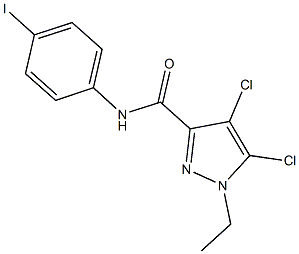 4,5-dichloro-1-ethyl-N-(4-iodophenyl)-1H-pyrazole-3-carboxamide Struktur