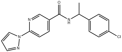 N-[1-(4-chlorophenyl)ethyl]-6-(1H-pyrazol-1-yl)nicotinamide Structure