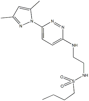 N-(2-{[6-(3,5-dimethyl-1H-pyrazol-1-yl)-3-pyridazinyl]amino}ethyl)-1-butanesulfonamide Struktur