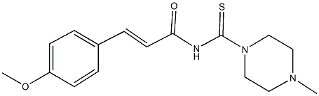 3-(4-methoxyphenyl)-N-[(4-methyl-1-piperazinyl)carbothioyl]acrylamide Struktur