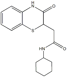 N-cyclohexyl-2-(3-oxo-3,4-dihydro-2H-1,4-benzothiazin-2-yl)acetamide Struktur