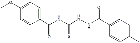 4-methoxy-N-{[2-(4-methylbenzoyl)hydrazino]carbothioyl}benzamide Struktur