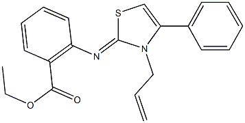 ethyl 2-[(3-allyl-4-phenyl-1,3-thiazol-2(3H)-ylidene)amino]benzoate Struktur